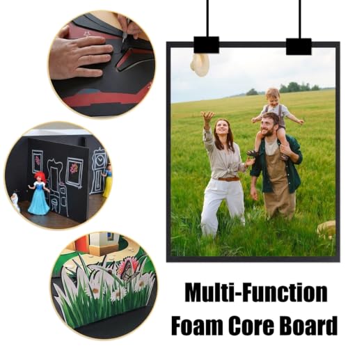 EPHECH 20Pack 12" x 16.5" Black Foam Board with 3/16" Thick Foam Core - size: BK-12" x 16.5"-20PCS