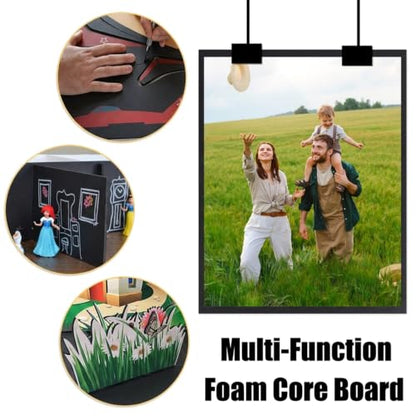 EPHECH 20Pack 12" x 16.5" Black Foam Board with 3/16" Thick Foam Core - size: BK-12" x 16.5"-20PCS