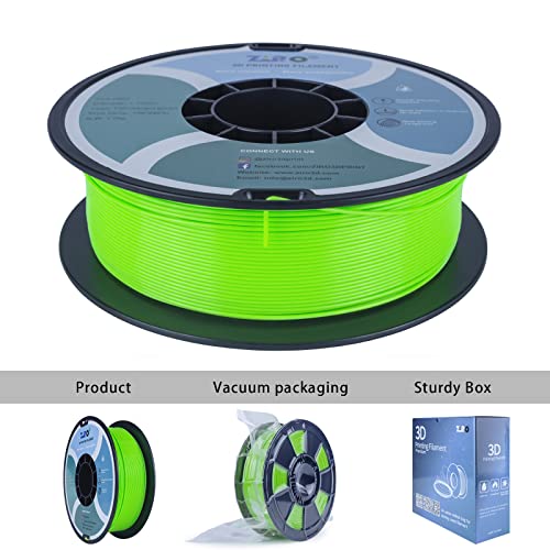 ZIRO Fluorescence PLA Filament, NOT Glow in The Dark, 1.75mm 1kg Fluo Green - color: Fluo-green