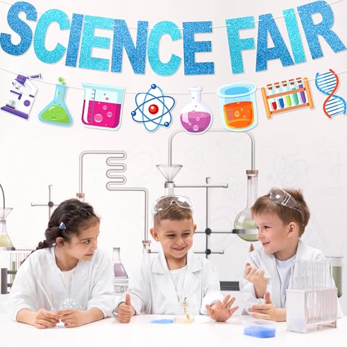 Science Fair Banner - NO DIY Welcome to Our Science Fair Bulletin Board Decorations For Classroom Office Décor Glitter
