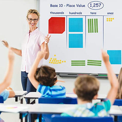 Simply magic 131 PCS Jumbo Magnetic Base Ten Blocks for Math, Math Cubes