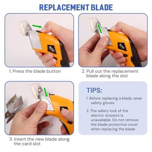 VLOXO Electric Scissors 10000RPM Electric Box Cutter for Cardboard - color: Yellow