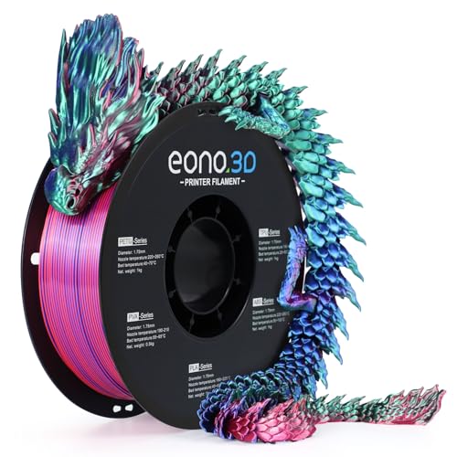 Silk Tri-Color PLA Filament 1.75mm, Coextruded 3D Printer Filament, Color Changing Rainbow Silk PLA, Ultra Glossy Multicolor Printing PLA, Tangle Free, ±0.03mm, 1KG Spool, Red Blue Green - color: Silk Red Blue Green