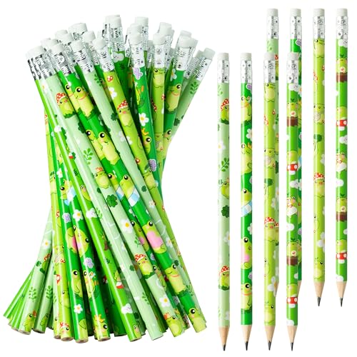 Xqumoi 60Pcs Frog Pencils with Eraser - Summer Frog #2 HB Pencils, Back to School Classroom Student Rewards, Back to School Office Supplies, Party Goodie Bag Fillers Stuffers, Birthday Party Favors - style: Frog