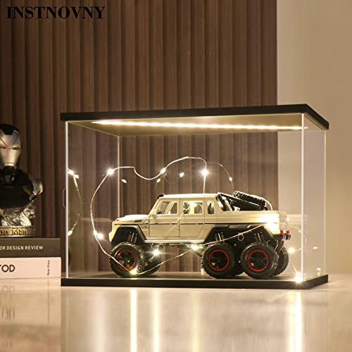 Acrylic Display Case for Collectibles Clear Acrylic Boxes for Display Action Figures Car Model Building Kit 42083 Display Case Room Decoration Box(Black-Solid Yellow; 23.6*15.7*9.8 inch) - color: Black-solid Yellow, size: 23.6*15.7*9.8 inch