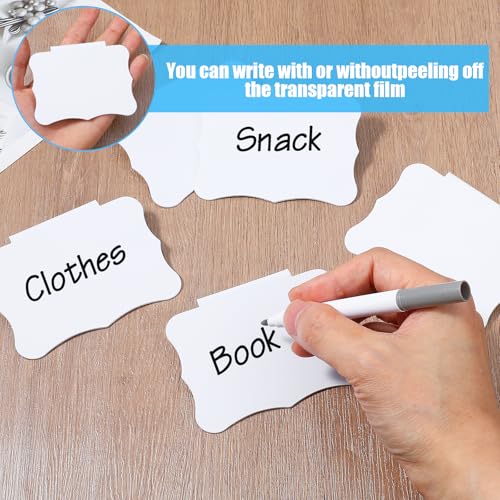 8PCS White Basket Labels Set, Basket Labels 3.5x2.7 Inches