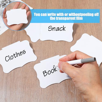 8PCS White Basket Labels Set, Basket Labels 3.5x2.7 Inches