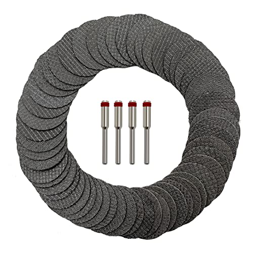 50pcs Rotary Tool Cut Off Wheels 1-1/4'' Fiberglass Reinforced Cutting Wheel Discs with 4Pcs Mandrels Rotary Tool Accessories for Cutting Metal, Wood, Stone - style: 1-1/4''