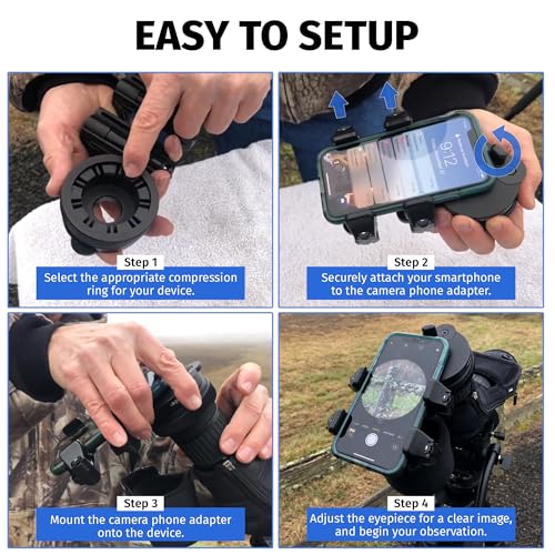 Universal Spotting Scope Phone Adapter, Single Grip, Made in USA