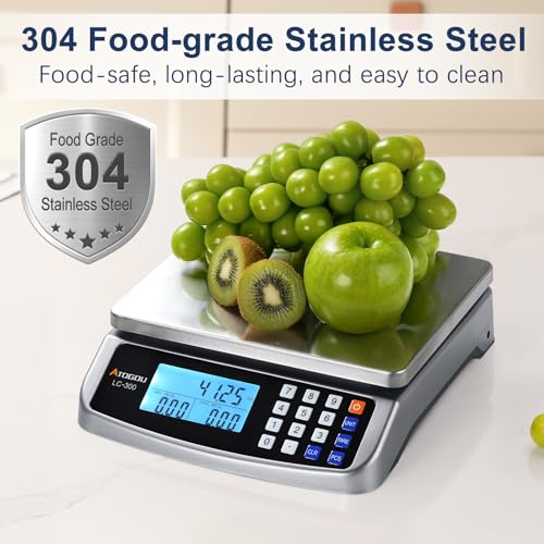 Atogou 66lb Food Scale, Commercial Kitchen Scale with Price Computing - style: Grey 66lb/30kg