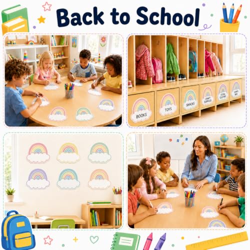 Cinrobiye 24 Pcs Dry Erase Stickers for Classroom Tables, Reusable Writable Decals with 2 Scrapers, Waterproof Dry Erase Spots for Desks, Whiteboards, Walls, Teacher Classroom School Supplies - color: Rainbow