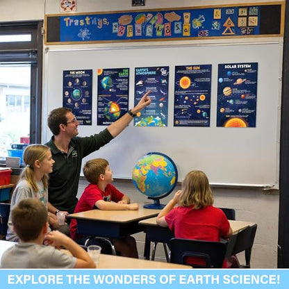 BRIGHTENKIDZ Earth Science Posters for Classroom, 15 Pack 11x17 Educational - color: Earth Science