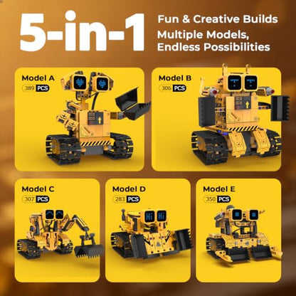 Remote Control Robot Building Kit STEM Gift for Boys Ages 8-14