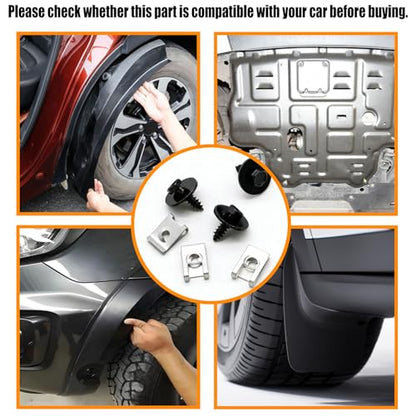 weideer 50PCS M4.8 Universal Fender Liner Screw U Nut Kit,Engine Splash Shield Hex Head Screw U Clips,Automotive Body Screws Clips (25sets) K-200-25PCS - color: SV-M4.8