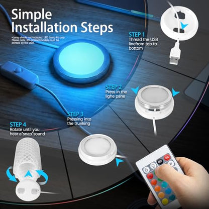 3-Pack IR RGB LED Lamp Kit 001 for Bambu Lab 3D Printer Light kit
