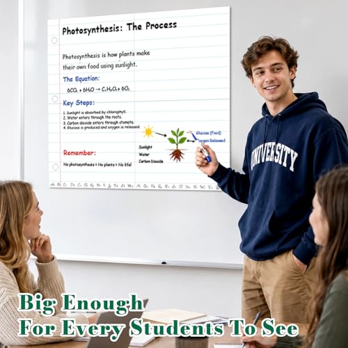 Giant Magnetic Notebook Paper, 24 x 28 in Dry Erase Magnetic Lined Paper - size: Notebook Paper - 24 x 28 in