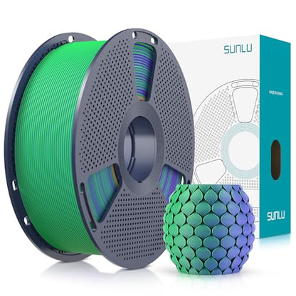 SUNLU Dual Color Matte PLA Filament 1.75mm, Purple and Green - color: Dual Purple Green, size: 1KG