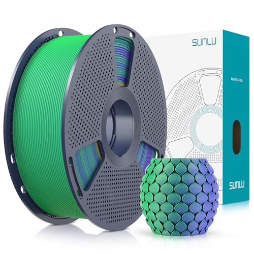 SUNLU Dual Color Matte PLA Filament 1.75mm, Purple and Green - color: Dual Purple Green, size: 1KG