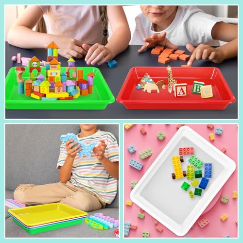 Weoxpr 5 Pack Multicolor Plastic Art Trays for Crafts, Beads & Organizing