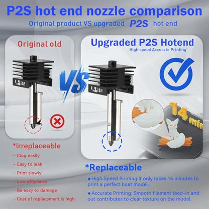 2PCS 0.4mm 0.2mm Hotend Kit for Bambu Lab P2S X2D 3D Printer - color: For P2S