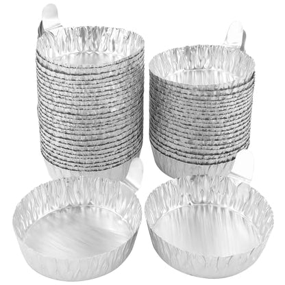 100 Pcs Aluminum Weighing Boats, Reusable Foil Weighing Trays with Handle
