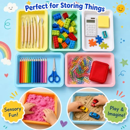 25 Pcs Plastic Art Trays (9.65 × 7.28 × 0.98 in, 5 Colors