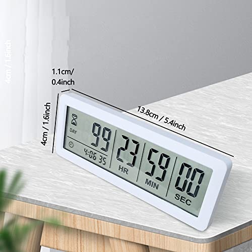 Digital Countdown Days Timer - White Upgraded Big 999 Days Count Down Clock with Stand Strong Magnetic Back for Vacation Retirement Wedding Holiday - style: M220 Day Timer