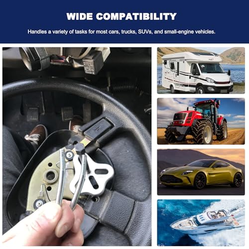 50 PCS Harmonic Balancer Puller Set, Flange Type Gear Crankshaft Pulley Remover Installer Tool Kit, Steering Wheel Flywheel Puller Removal Tool for Car Truck SUV Pickup