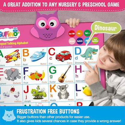 Pink Bilingual Educational Toys for Little Girls - Interactive Girl Toys - color: Alphabet Pink
