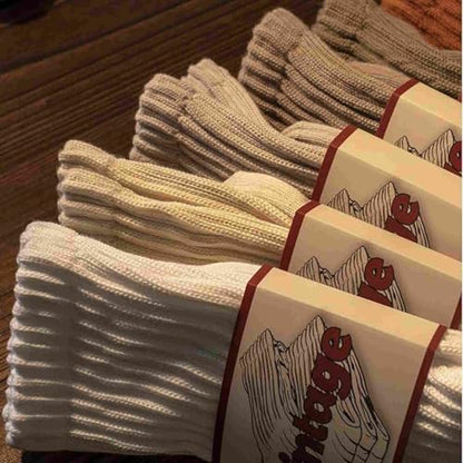 DAUCO 4 Pairs 98% Cotton Socks for Men Women Crew Seamless Fall Slouchy Socks - color: 4 Pairs - White+grey Purple+purple+light Grey, size: 10-13