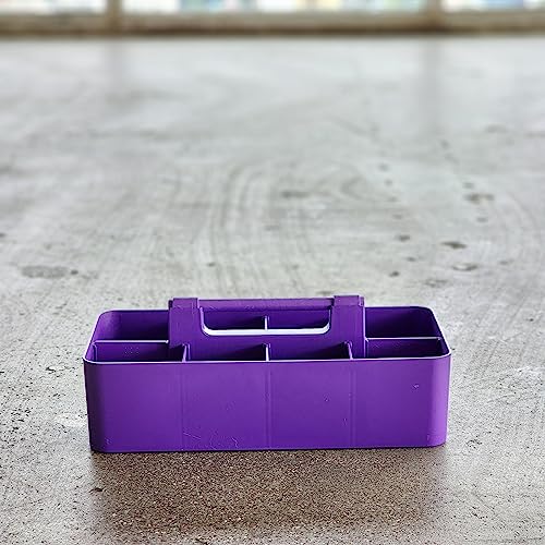 2 PACK Portable DIY 8 Dividers Durable Plastic Tote Tool & Supply Cleaning Caddy with Handle Made In USA (Royal Purple) - color: Royal Purple