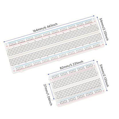 ELEGOO 4PC Solderless Breadboard Kit, 830 & 400 Tie Points Prototype Board - size: 2 PCS 830 Point + 2 PCS 400 Point