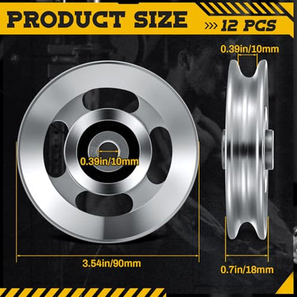 Soulchen 2-14 Pcs Aluminum Cable Pulley Wheel 90/95mm - color: Sliver, size: 90 mm