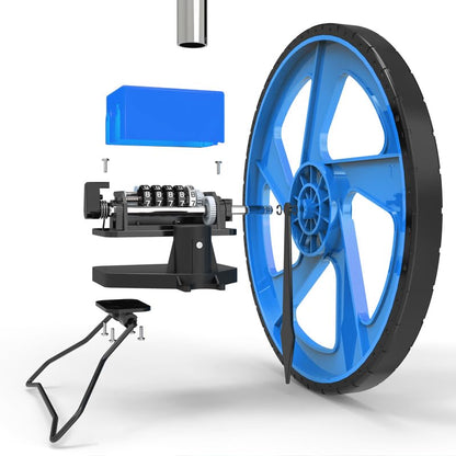 Zozen Measuring Wheel in Feet and Inches, Double Collapsible, 12.5" Blue - color: Blue