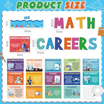 Epakh Math Bulletin Board Sets Math Careers Posters for Classroom Decor - style: Math Careers