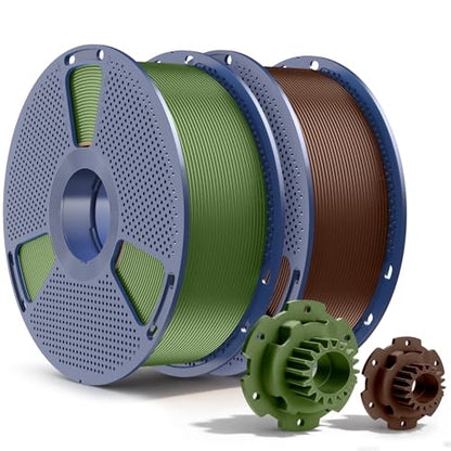 SUNLU PETG Filament 1.75mm,2kg,Olive Green+Coffee Brown - color: 2kg Olive Green+coffee Brown, size: 2kg