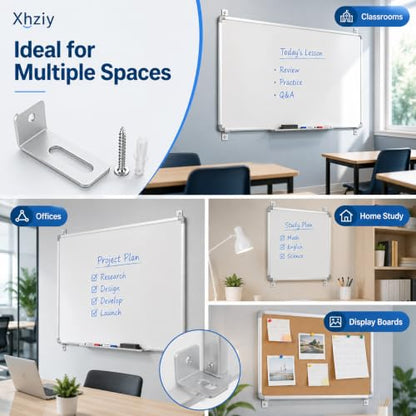 12 Sets White Board Hanging Kit with L-Shaped Mounting Brackets