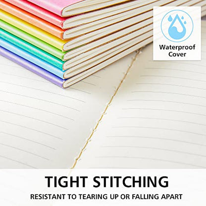 32 Pack Composition Notebooks Bulk, Feela Kraft Cover Lined Blank College Ruled Composition Travel Journals with Rainbow Spines For Women Students Business, 60 Pages, 8.3”x 5.5”, A5, 8 Colors