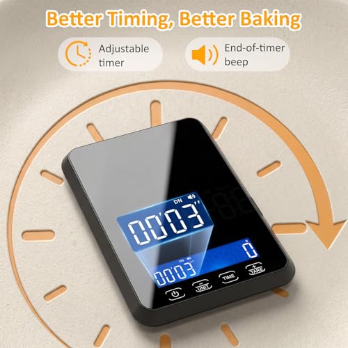 Kitchen Scale, 33 lb Food Scale for Baking & Cooking - color: Black
