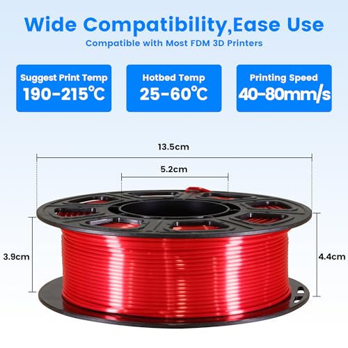 MIKA3D 1.75mm 3D Printer Silk Shiny PLA Filament 8 Spools Bundle, Silk Luster Red Orange Yellow Green Cyan Blue Purple White 8 Most Popular Shining Colors, 0.25kg/Spool, Total 2kg - color: 8 Spools - Silk Red/Orange/Yellow/Green/Cyan/Blue/Purple/White