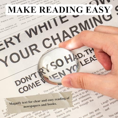 6 Pcs 1.96 Crystal Dome Magnifier Paperweights - Glass Paperweight