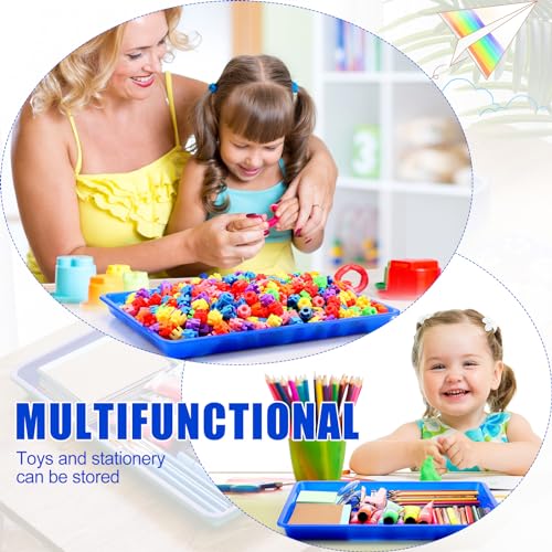 Maitys 15 Pack Plastic Art Trays 12 x 16 Inch Sensory Trays, Blue - color: Blue
