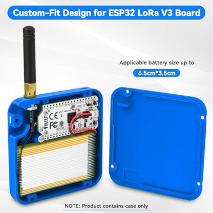 Heltec V3 Case for ESP32 LoRa V3 Development Board Custom Meshtastic Case with Antenna Port and Charging Slot (N32, Blue) - color: Blue