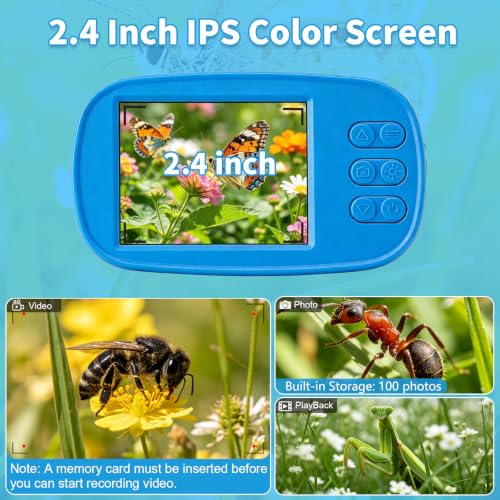 1000X Handheld Microscope for Kids,Mini Pocket Digital Microscope-Blue - color: Blue