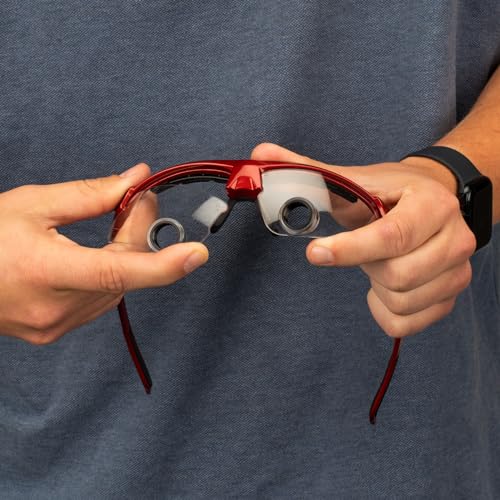 Practicon TTL Easy Size 2.5X Loupes Kit, Measure and Size Through The Lens Loupes, Red Frame - color: Red, style: 2.5X