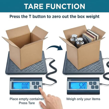Smart Weigh Digital Shipping Scale, 440 lb x 1 oz, Black Steel Platform - color: 440 lbs Stamping