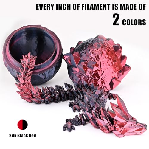 OVV3D PLA Filament 1.75mm, 3D Printer Filament Silk PLA Dual Color PLA Filament, Black Red, Color Change Every Inch 3D Printer Filament +/-0.02mm, 1kg/2.2lb - color: Dual-color Black Red