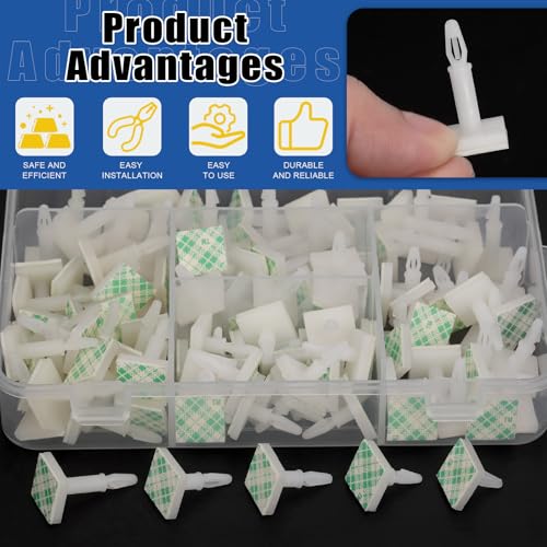 Glarks 125pcs 4.8/7.9/11/14.2/15.8MM Sticky PCB Spacer, White Supporting Height Adhesive Insulated Standoff Locking Snap-in Posts Fixed Clip Insulated Adhesive Reverse Mount Standoff for PCB PC Board