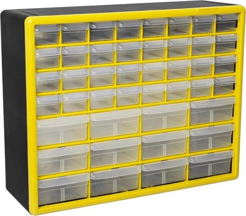 Akro-Mils 10144, 44 Drawer Plastic Parts Storage Hardware and Craft Cabinet, 20-Inch W x 6-Inch D x 16-Inch H, Yellow - color: Yellow, size: 44 Drawer, style: 1 Pack