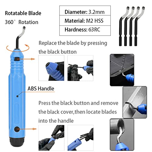 3D Print Accessories for Cleaning, Finishing and Printing 3D Prints DIY Problems，Includes Debur Tool, Cleaning and Removal Tool 3D Printer Tool Set
